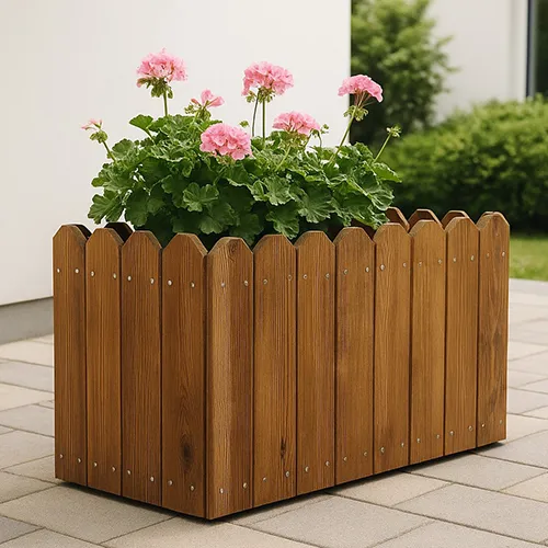 Ahşap Dış Mekân Dikdörtgen Saksı – “FenceFlora Planter” (5)